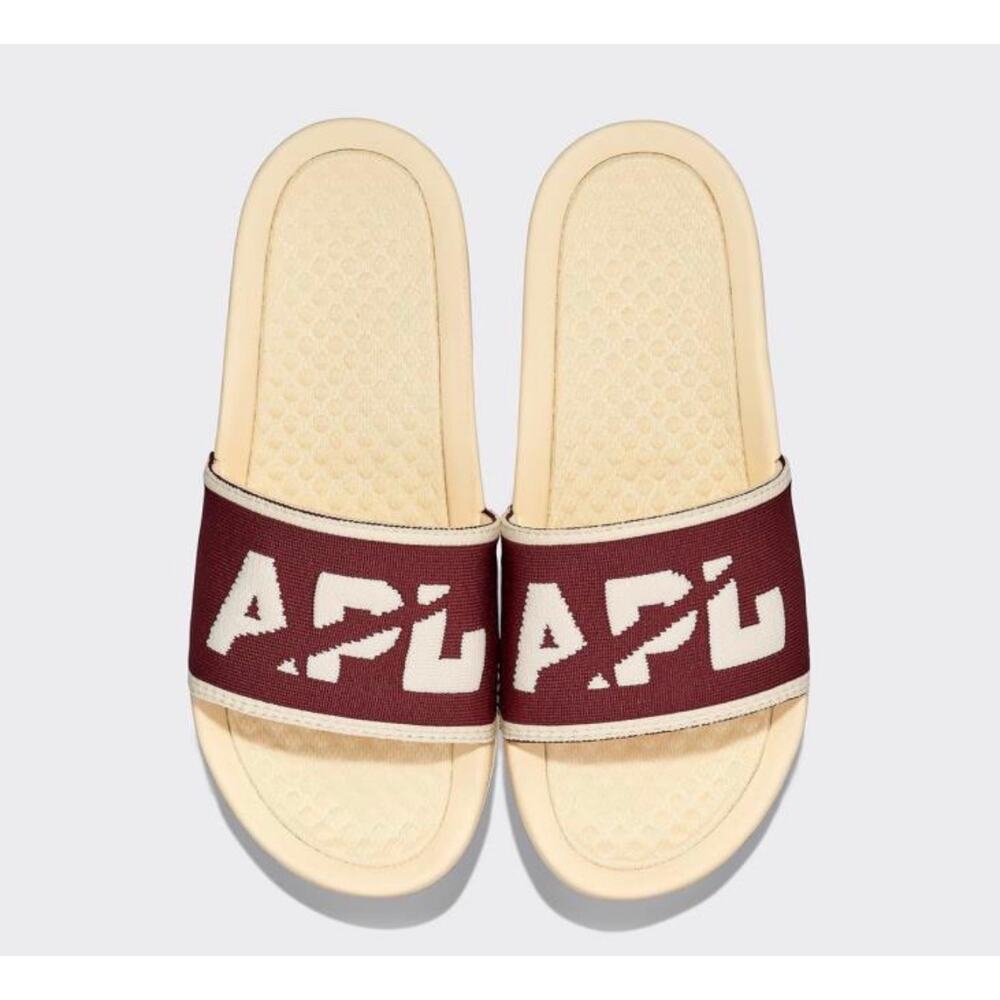 New Women’s APL techloom slides sandals vanilla burgundy size 6